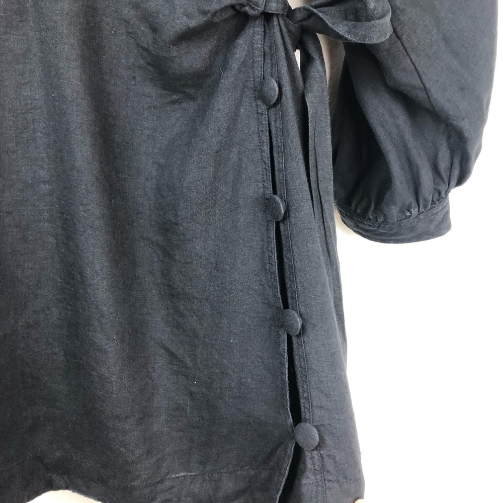 Free People- Carino Dress in Black 100% Linen size: S - Picture 6 of 14